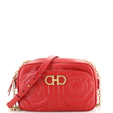 Salvatore Ferragamo Gancini Camera Bag Quilted Leather