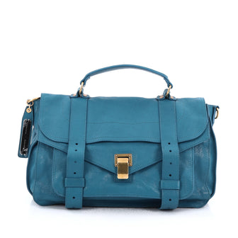 Proenza Schouler PS1 Satchel Leather Medium Blue