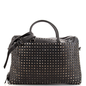 Valentino Rockstud Convertible Satchel Full Studded Leather Medium