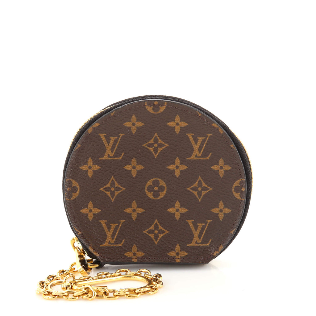 Louis Vuitton Boite Chapeau Coin Purse Monogram Canvas Micro Black, Brown