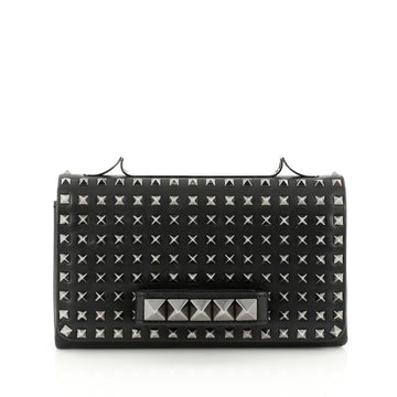 Valentino Va Va Voom Clutch Full Studded Leather Medium Black
