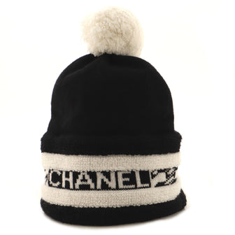 Chanel Logo Pom Pom Beanie Cashmere