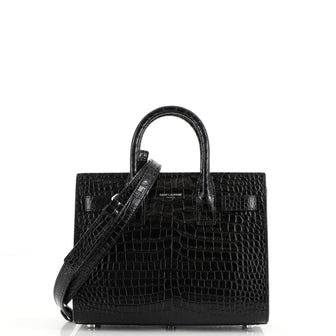 Saint Laurent Sac de Jour NM Bag Crocodile Embossed Leather Baby