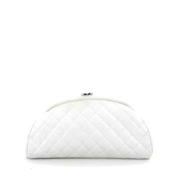 Chanel Timeless Clutch Quilted Caviar white