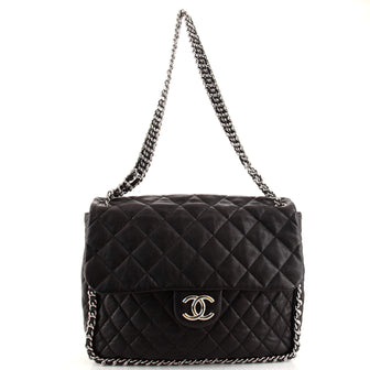 Chanel Chain Around Flap Bag Quilted Leather Maxi