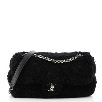 Chanel CC Chain Flap Bag Quilted Terry Cloth Medium