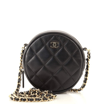 Chanel Round Clutch with Chain Quilted Lambskin Mini