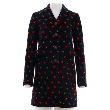 Gucci Women's Button Up Coat Embroidered Wool