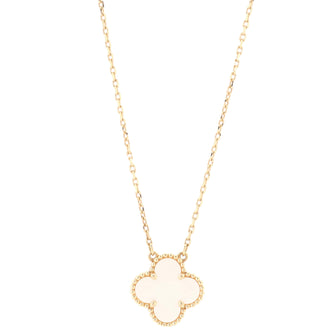 Van Cleef & Arpels Vintage Alhambra Pendant Necklace 18K Yellow Gold and Mother of Pearl