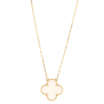 Van Cleef & Arpels Vintage Alhambra Pendant Necklace 18K Yellow Gold and Mother of Pearl