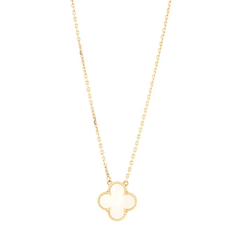 Van Cleef & Arpels Vintage Alhambra Pendant Necklace 18K Yellow Gold and Mother of Pearl