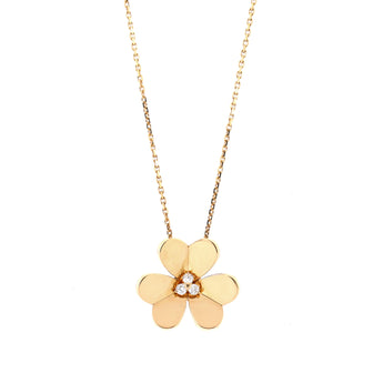 Van Cleef & Arpels Frivole Pendant Necklace 18K Yellow Gold with Diamonds Large