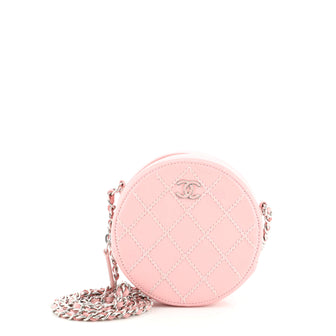 Chanel Round Clutch with Chain Stitched Lambskin Mini