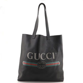 Gucci Logo Tote Printed Leather Large