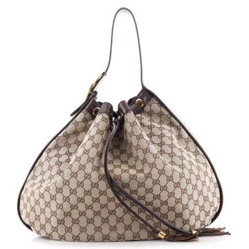 Gucci Interlocking Icon Drawstring Hobo GG Canvas Large