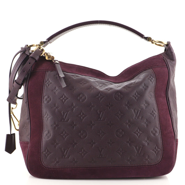 Authentic Louis Vuitton Purple Suede Empreinte Leather Audacieuse