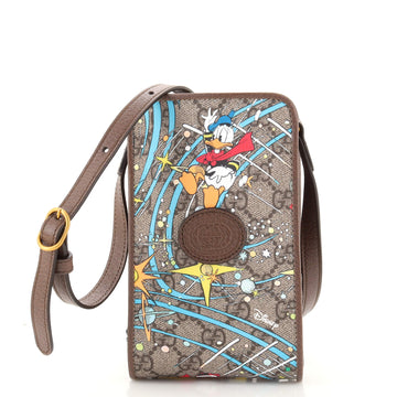Gucci Disney Donald Duck Phone Case Crossbody Bag Printed GG Coated Canvas