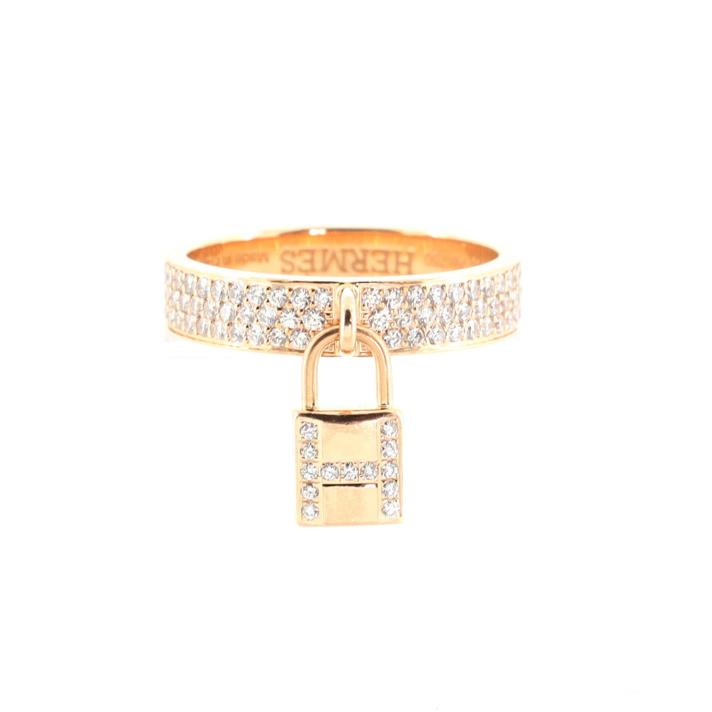 Hermes Kelly Clochette Diamonds 18k Rose Gold Small Model Bracelet Hermes