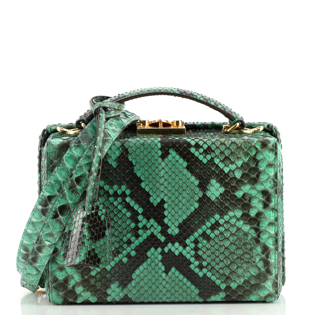 Mark Cross Grace Box Bag Python Small