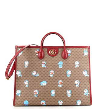 Gucci Doraemon Tote Printed Mini GG Coated Canvas Large