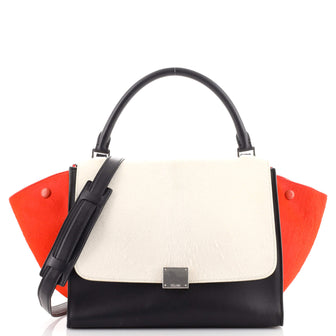 Celine Tricolor Trapeze Bag Pony Hair Medium