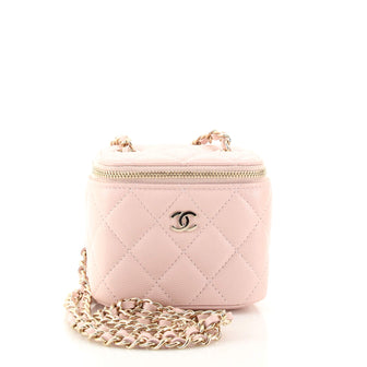 Chanel Classic Vanity Case with Chain Quilted Caviar Mini