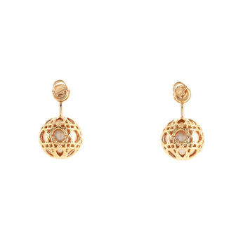 Christian Dior Secret Cannage Tribales Drop Earrings Metal with Faux Pearls