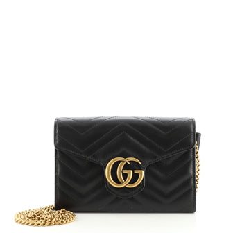 Gucci GG Marmont Chain Wallet Matelasse Leather Mini