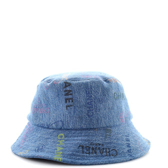 Denim Mood Bucket Hat Logo Printed Denim XS