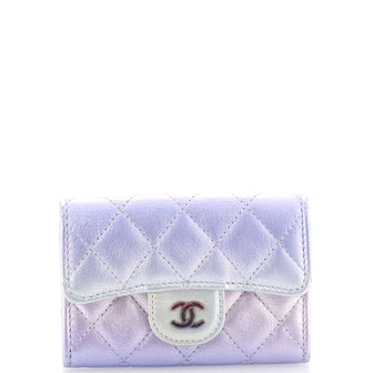 Chanel Classic Flap Card Case Quilted Gradient Metallic Calfskin with Gradient Hardware