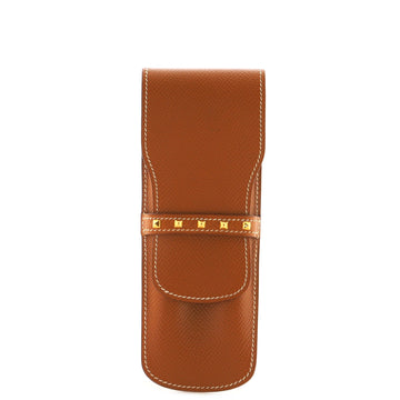 Hermes Vintage Double Pen Case Leather