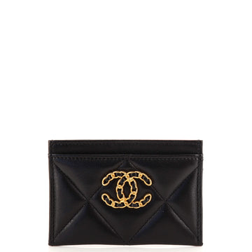 Chanel 19 Card Holder Quilted Lambskin