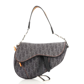 Christian Dior Flight Saddle Bag Diorissimo Denim Medium