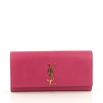 Saint Laurent Classic Monogram Clutch Leather Medium Pink