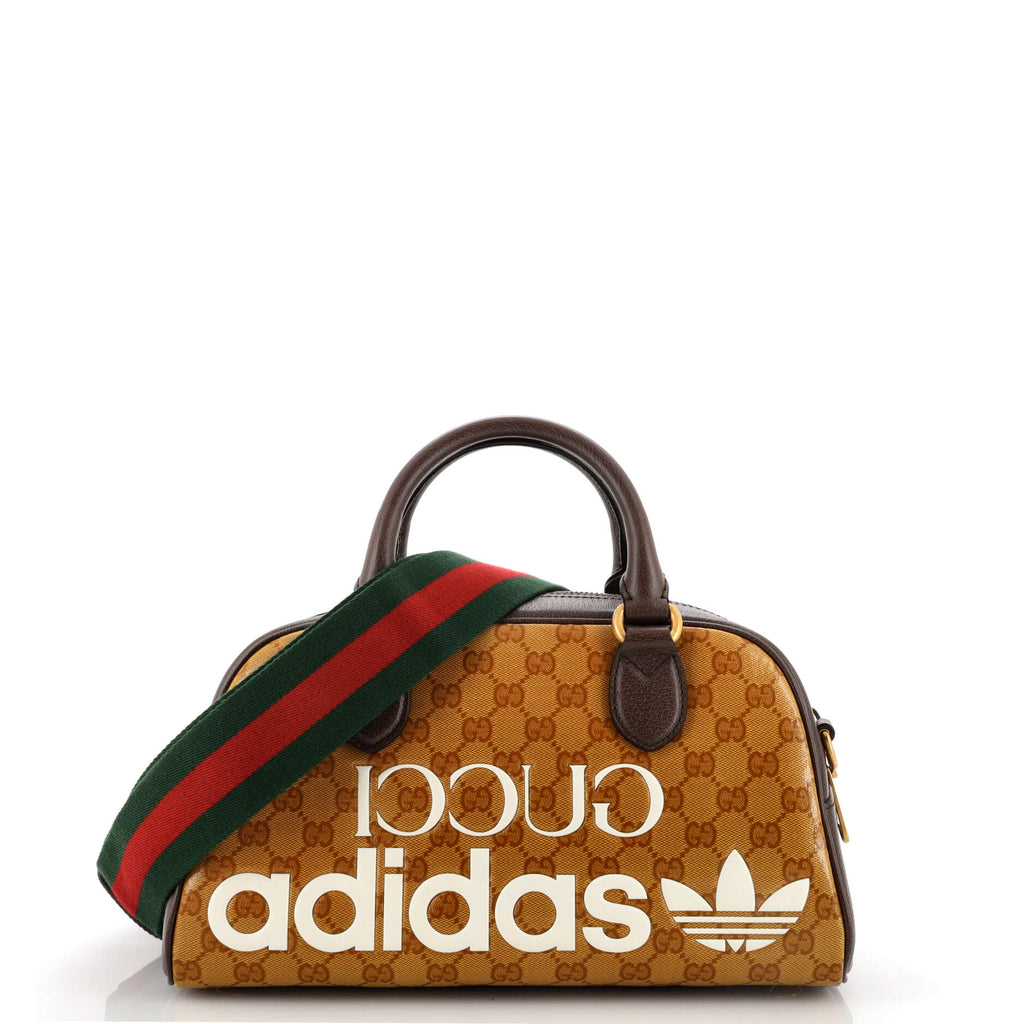 Gucci x adidas Duffle Bag GG Coated Canvas Large Brown Travel Bag