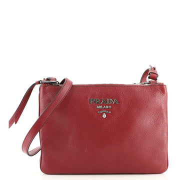 Prada Double Zip Crossbody Bag Vitello Phenix Small