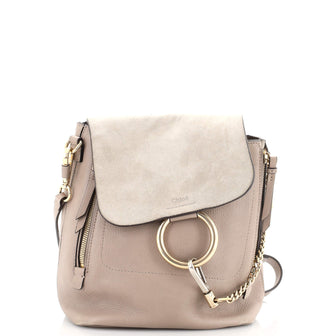 Chloe Faye Backpack Leather and Suede Small