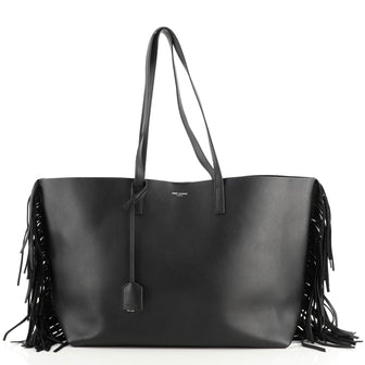 Saint Laurent Fringe Shopper Tote Leather Large