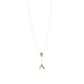 Chanel CC Clear Resin Teardrop Pendant Necklace Resin and Metal with Crystals
