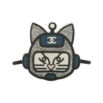 Chanel Cat Robot Hair Tie Glitter Resin and Fabric