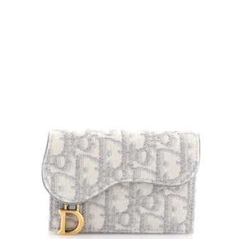 Christian Dior Saddle Card Case Oblique Canvas