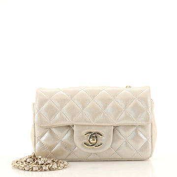 Chanel Classic Single Flap Bag Quilted Iridescent Caviar Extra Mini