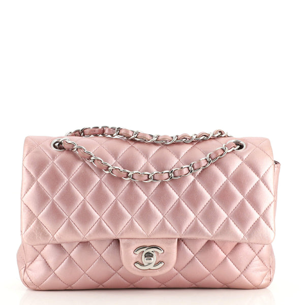 Chanel Classic Double Flap Bag Quilted Metallic Lambskin Medium