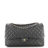 CHANEL Calfskin Quilted Small XXL Travel Flap Bag Black 1315639