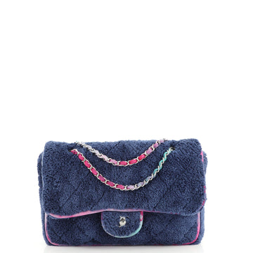 Chanel Classic Single Flap Bag Quilted Terry Cloth and Ribbon Jumbo