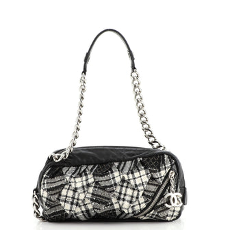 Chanel Tartan Plaid Shoulder Bag Wool and Leather
