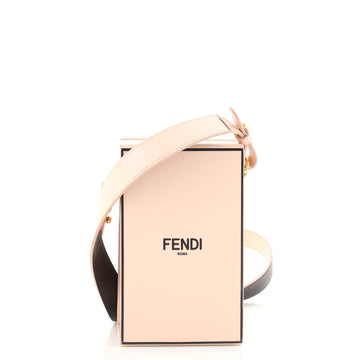 Fendi Logo Vertical Box Crossbody Bag Leather