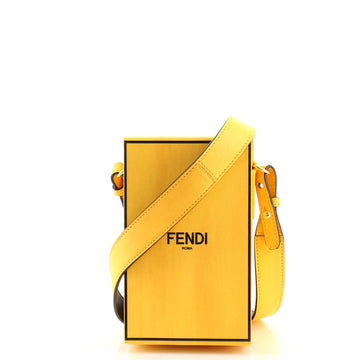 Fendi Logo Vertical Box Crossbody Bag Leather
