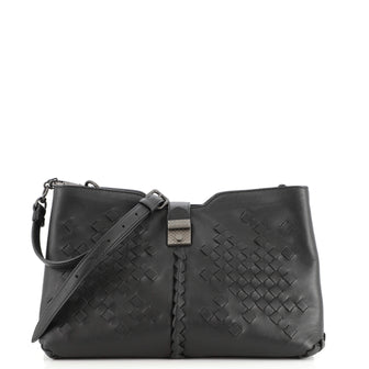 Bottega Veneta Napoli Tote Leather with Intrecciato Detail Small