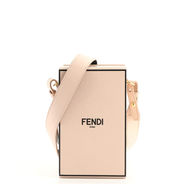 Fendi Logo Vertical Box Crossbody Bag Leather